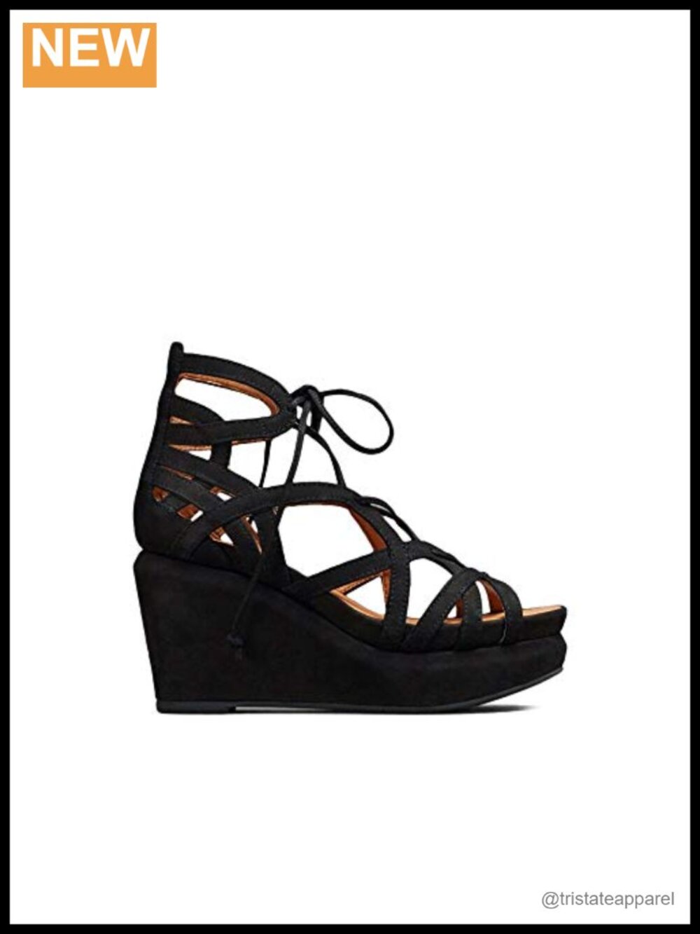 Gentle Souls Joy Platform Wedge Sandal Leather 3.5 Inch Heel Ghillie Detail